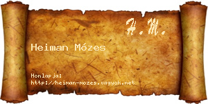 Heiman Mózes névjegykártya